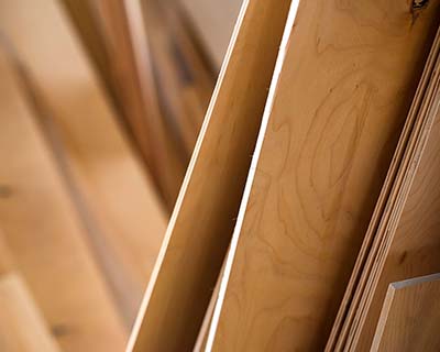 Close-up of plywood sheets